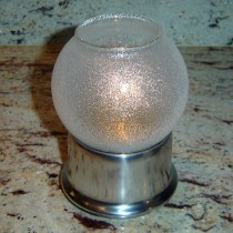 Glass Globe 'Clear Ice' with Economy Silver Base