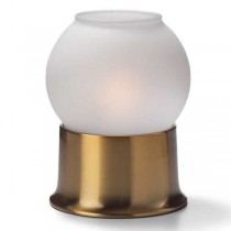 Glass Globe candle lamp with Brass metal base - Satin or Clear Ice