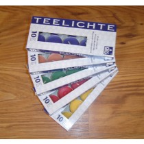 Gies European 4hr Tealights - Pack 10 - Various colours