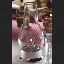 Traditional Oil Lamp with Silver Metalised Base