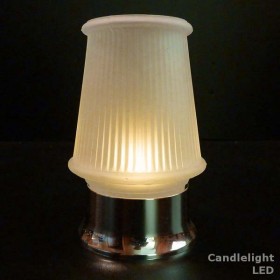 Glass Satin-frosted Danbury Candle Lamp with Metallic Silver base