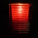 Glass mini block candle lamp red