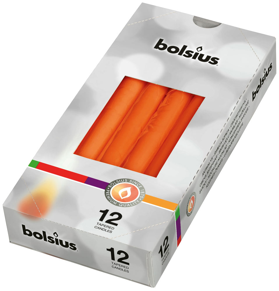 Bolsius Taper Candle 240 x 23mm (Pack 12) - 12 colours