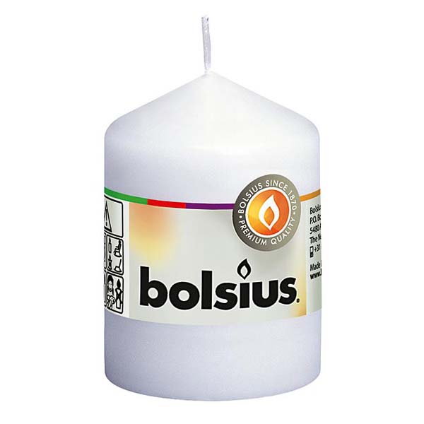 Bolsius Euro Classic Pillar Candle 80 x 58mm - White & Ivory