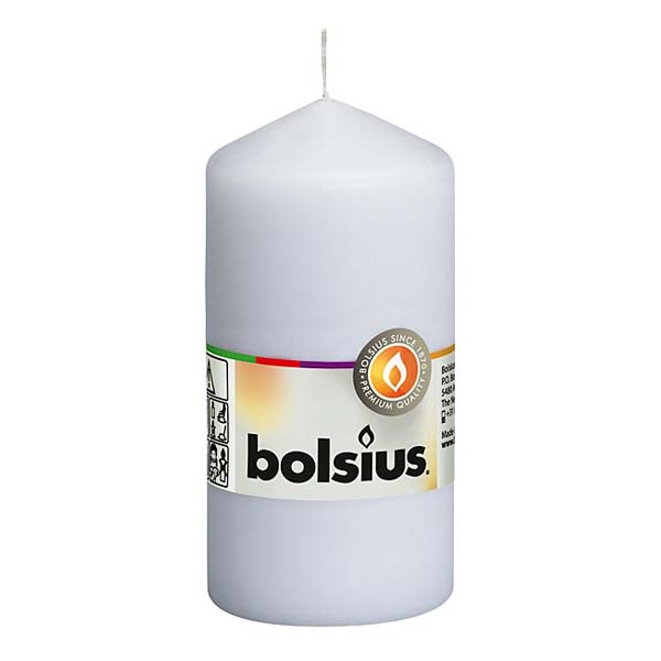 Bolsius Euro Classic Pillar Candle - 120 x 58mm - White, Ivory, Red