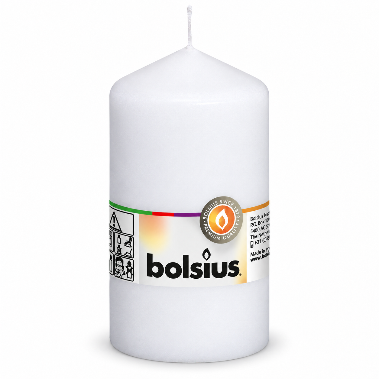 Bolsius - Euro Classic Pillar Candle 130mm x 68mm - White, Ivory, Red - Image 3