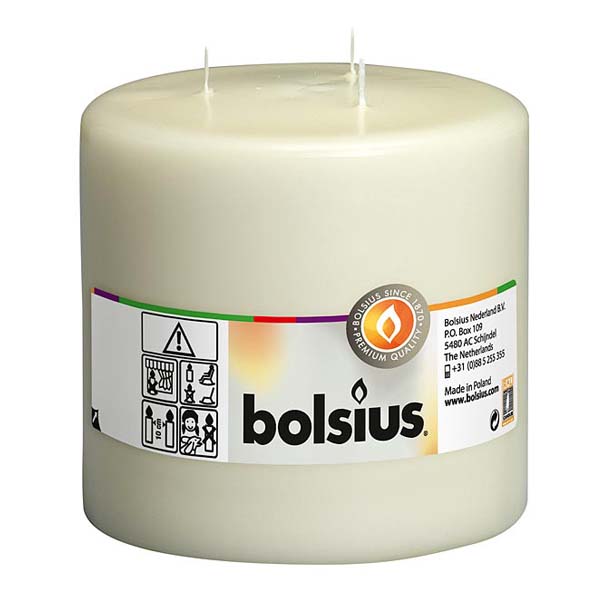Bolsius Mammoth 3 wick Euro Pillar Candle - Ivory 150 x 150mm