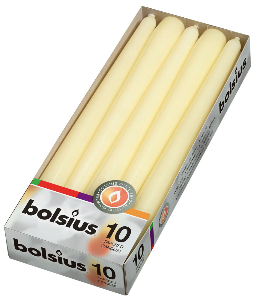 Bolsius Taper Candle 245 x 24mm (10 Pack) - 7 colours