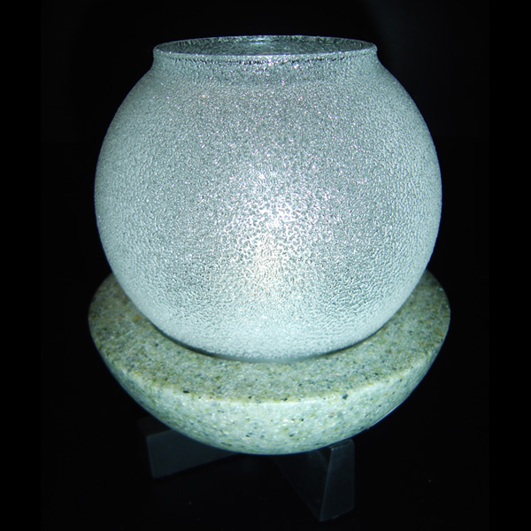 Globe 'Clear Ice' with Granite Base