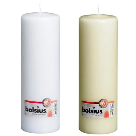 Bolsius - Euro Classic Pillar Candle 250 x 78mm - White & Ivory