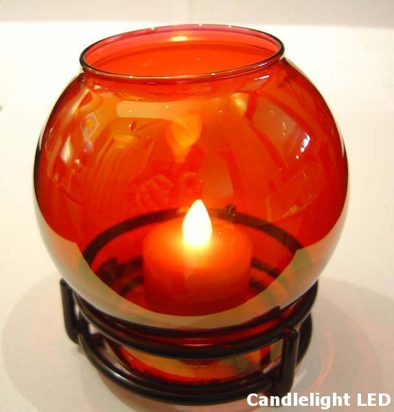 Globe Candle Lamp with Black Ring Base