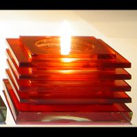 Louvre Tealight Lamp - Ruby