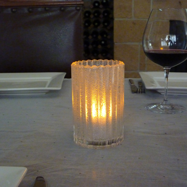 Deco Style Solid Glass Mini Cylinder Candle Lamp (Vertical Rib) - Image 4