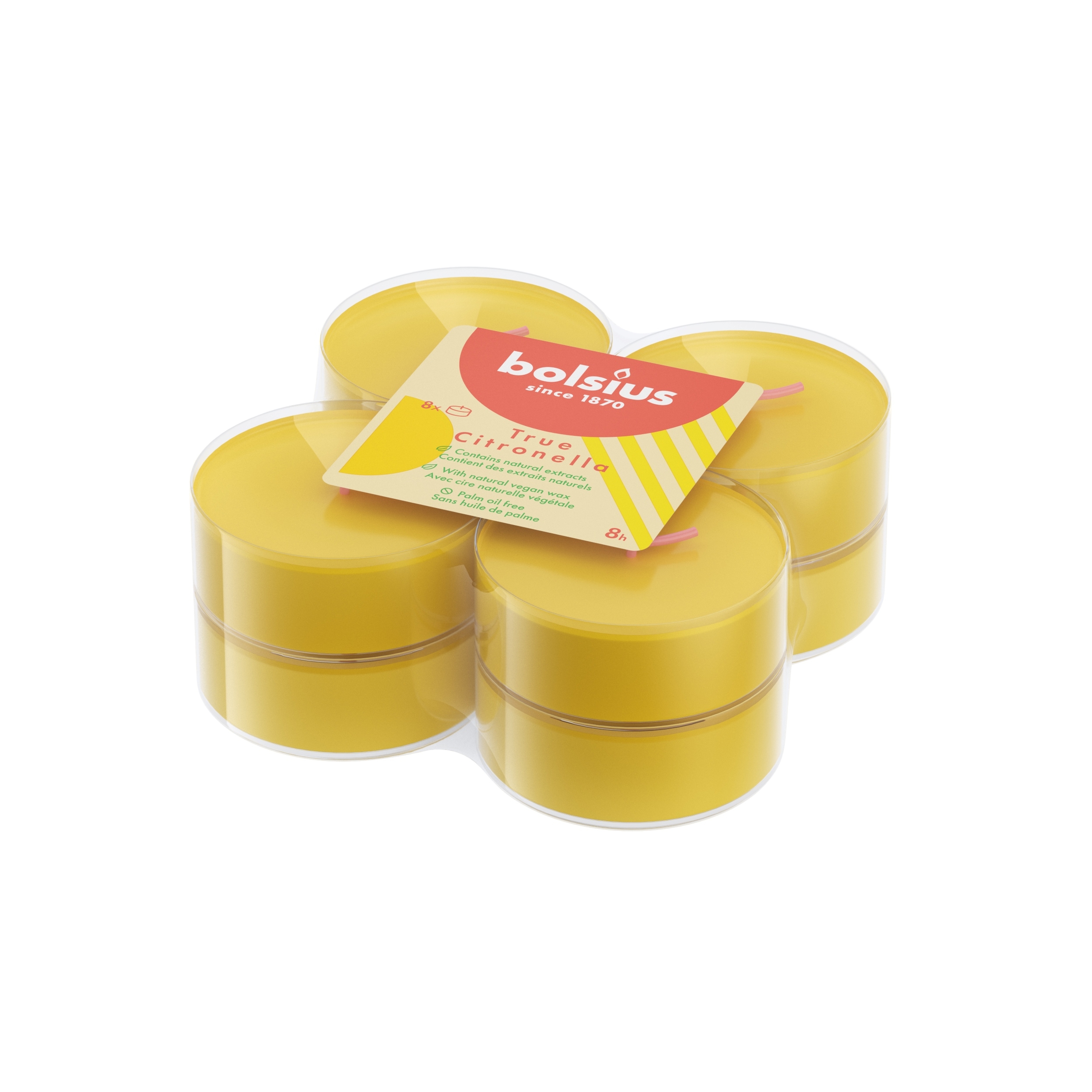Euro Citronella Maxi Tea Light 8 Hr - Pack 8