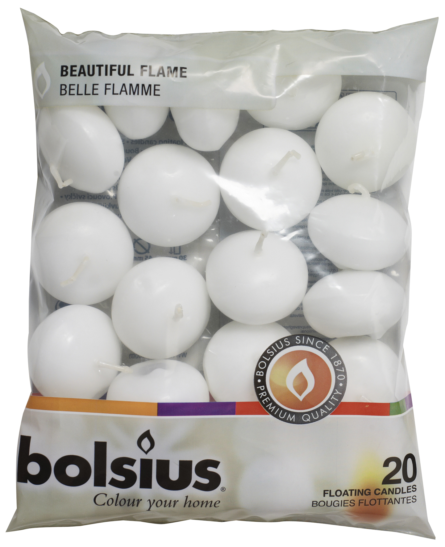 Bolsius - Floating Candle - 4.6cm - White, Ivory