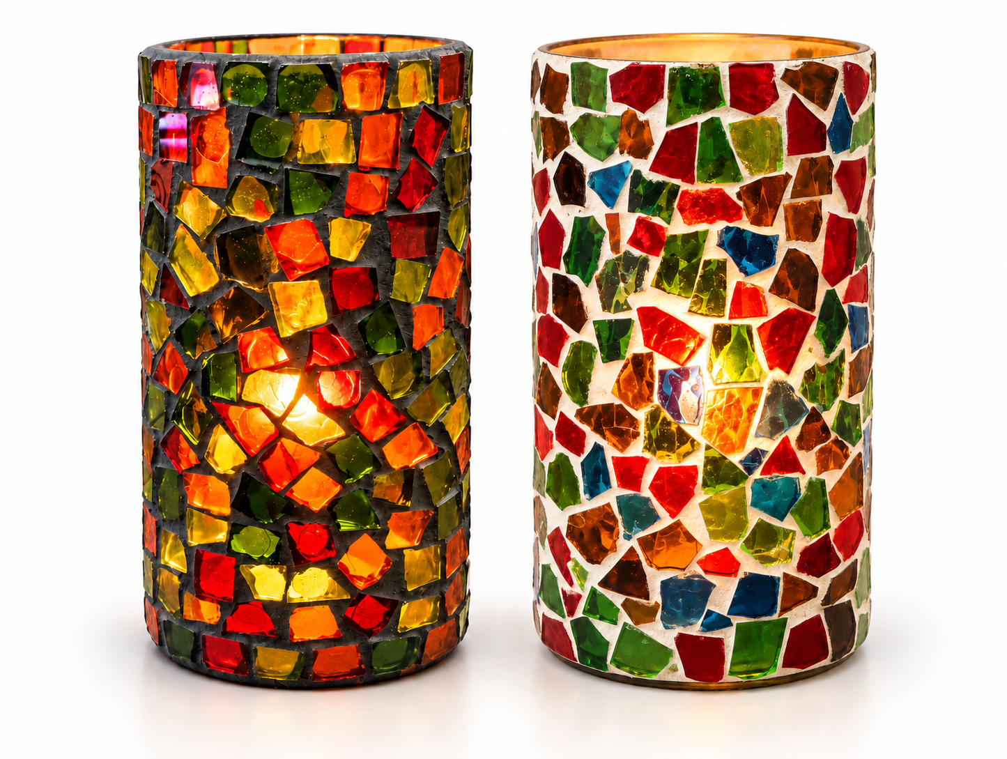 Mosaic Earth - Candle Lamp - Dark or Light Grout